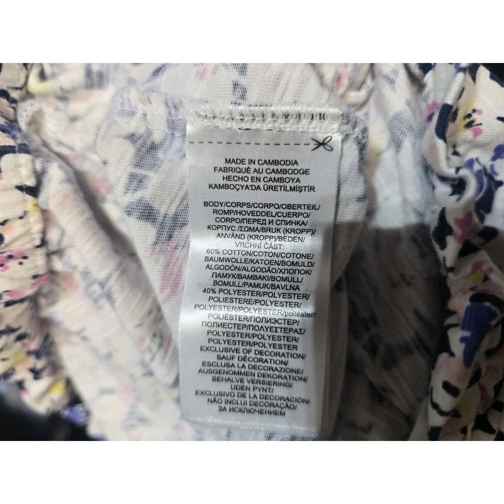 Polo RALPH LAUREN‎ Womens SMALL Lounge PANTS Navy Floral Drawstring CAPRIS